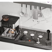 Espresso Machine with Grinder, 15 Bar Expresso Coffee Machines with Milk Frother Steam Wand, Professional Espresso Maker with Removable Water Tank, Cappuccino & Latte Machine