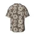 thumbnail image 6 of Lsque Dandelion Flower print Men's Cuban Collar Short Sleeve Shirt Summer Beachwear Casual Button Down Fashionable Vacation Leisure Shirt-Medium, 6 of 7