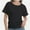 Black, variant on Women's Short Sleeve Boat Neck Top - Dolman Style with Side Shirring & Drape Detail