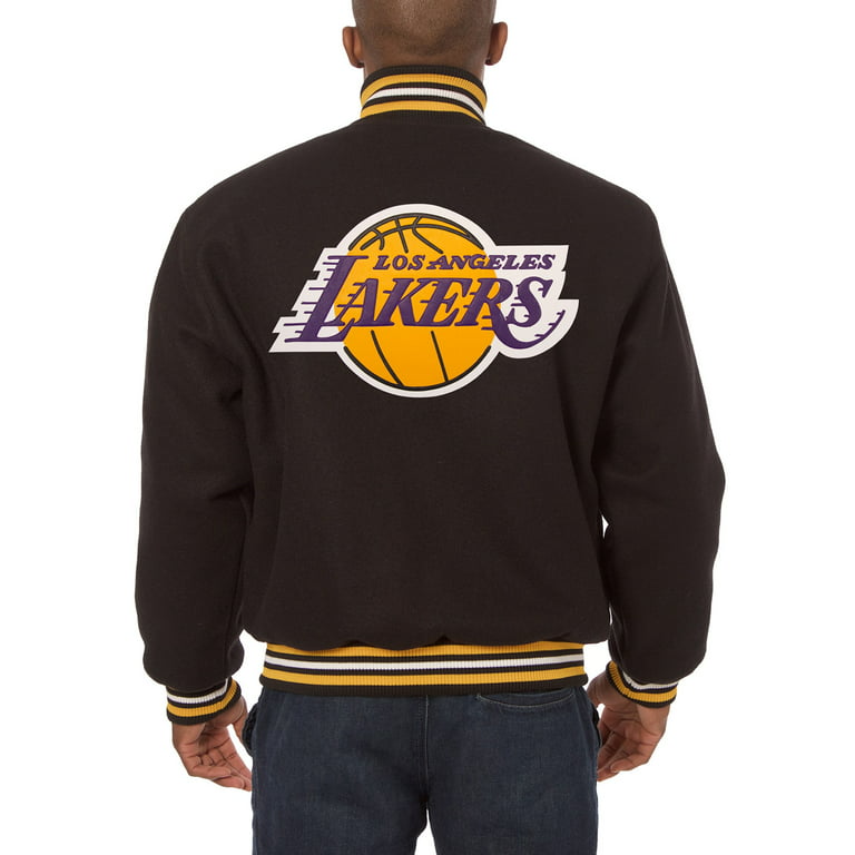 Men's JH Design Black Los Angeles Lakers Big & Tall All Wool Jacket with  Leather Logo 