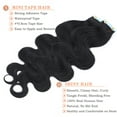 thumbnail image 3 of SEGO Curly Tape in Hair Extensions 100% Real Remy Human Hair Long Silky Thick Hair Gold Hair Acessories Black/Blonde/Gray/White Hair, 3 of 8
