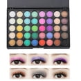 thumbnail image 2 of Paleta de sombras de ojos HUOGUO, 40 colores, arcoíris mate con purpurina, 2 of 4