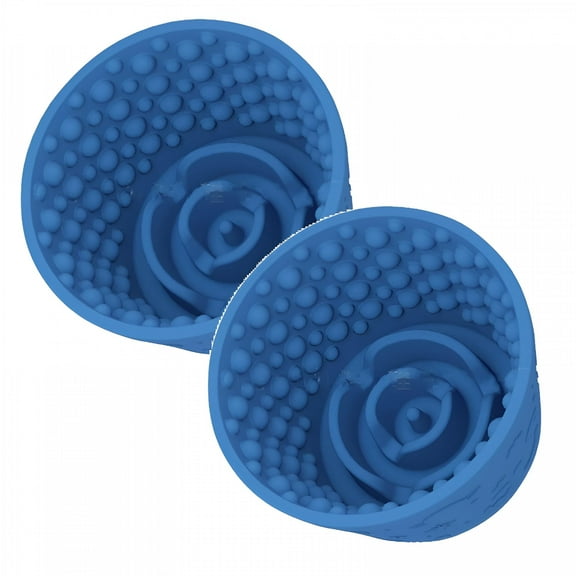 ACDANC Dog Lick Bowl Freezable 2 Pack, with Suction Cups for Large Dogs Freezer, Anti Lick Mat Anxiety Relief Eat Dispenser for Dogs, for Small Medium & Large Breed Dogs, Blue