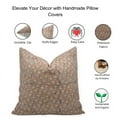 thumbnail image 5 of Fabdivine Block Print Throw Pillow Cover, 16x16 Inch Thick Linen Outdoor Cushion Cover, Floral Print Boho Design Camel Brown Pillow Cover for Sofa and Couch, 5 of 5