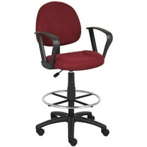 Bowery Hill Fabric Drafting Stool with Loop Arms in Burgundy