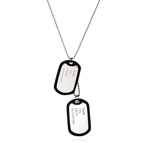 Fashionable Couple Simple Army Card Pendant Stainless Steel Military Pendant Necklace Hip Hop Popular Logo Jewelry