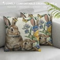 thumbnail image 3 of Easter Pillow Covers Spring Bunny Daffodil Throw Accent Pillows Case Decorative Farmhouse Rustic Throw Pillow Covers for Sofa Couch Home Holiday Decor Decoration, 3 of 5