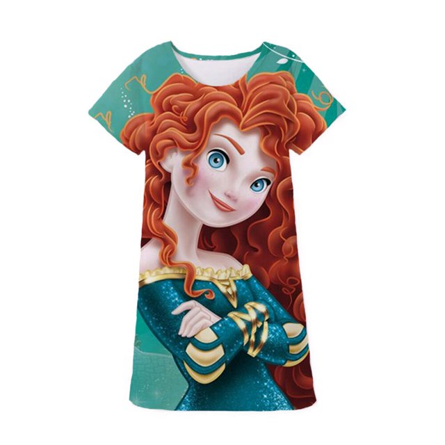 Disney sirena Ariel princesa camiseta vestido elegancia Kawaii océano pequeña sirena princesa dibujos animados hija del mar Dresses11T-12T Gao Jinjia LED