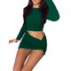thumbnail image 5 of VISgogo, conjunto de camiseta y falda para mujer, blusas cortas de manga larga con burbujas de Color sólido a la moda y falda ajustada irregular VISgogo  moda, 5 of 9