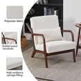 thumbnail image 4 of Leumius Modern Arm Chair Upholstered Reading Accent Chair with Pillow & Solid Wood Frame for Living Room Bedroom,Beige, 4 of 8
