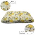 thumbnail image 3 of Vintage Pet Bed, Narcissus Blossoms Little Wildflowers Green Leaves Classical, Chew Resistant Pad for Dogs and Cats Cushion with Removable Cover, 24" x 39", Yellow Cream Pale Green, by Ambesonne, 3 of 4