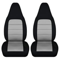 Designcovers Fits 2001-2005 Mazda MX-5 Miata Cotton Seat Covers:Black and Silver