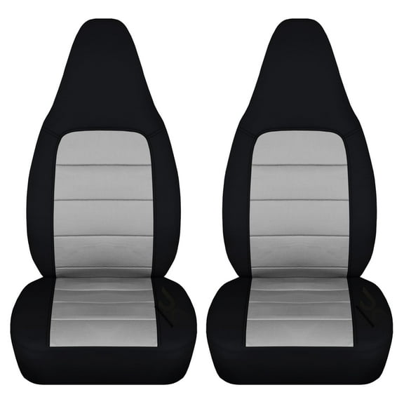 Designcovers Fits 2001-2005 Mazda MX-5 Miata Cotton Seat Covers:Black and Silver