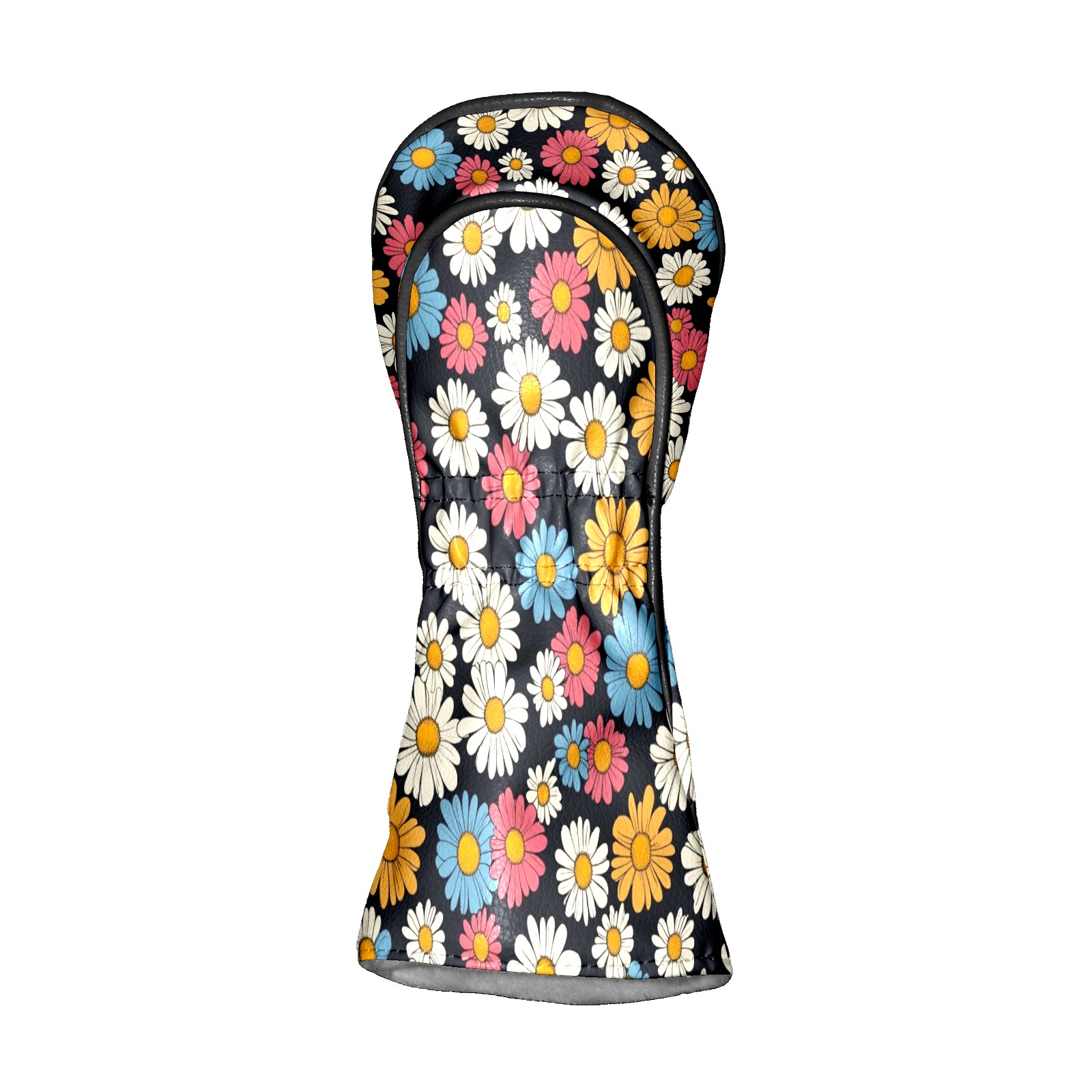 Golf Club Covers PU Leather Waterproof Head Covers for Fairway Woods Hybrids Colorful Daisies Unisex Fits Most Brands