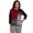 Red multi, variant on Alfred Dunner Womens Petite Zebra Colorblock Long Sleeve Sweater