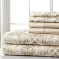 thumbnail image 2 of Spirit Linen Home - King Microfiber Paisley Taupe Sheet Set, 2 of 3