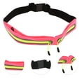 thumbnail image 3 of Unique Bargains 1 Pc Double Pocket Running Waist Pack for Hiking Gym Polyester Rose Red, Green, 3 of 4