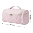 thumbnail image 3 of Large Makeup Organizer Hanging Toiletry Organizer for Bathroom Travel Bag Organizer 13X6X6 in Quilted Fabric Cosmetic Storage Bag, 3 of 6