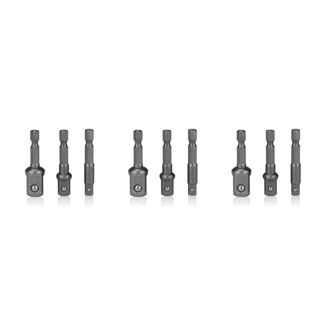 Riwesomey 3 unids/set adaptadores de enchufe de acero de 50mm convertidor de destornillador de tuerca eléctrico extensiones de broca 1/4 3/8 1/2 pulgadas Type1 NO1 Riwesomey CBP038027