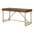thumbnail image 1 of Bowery Hill Contemporary Wood 3-Drawer Writing Desk in Light Walnut, 1 of 4