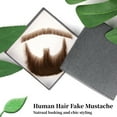 thumbnail image 6 of Fake Mustache, Artificial Goatee Attached with Stickers, Realistic Beard Fake Facial Hair with Adhesives for Entertainment Drama Party Movie Prop, Brown, 6 of 6