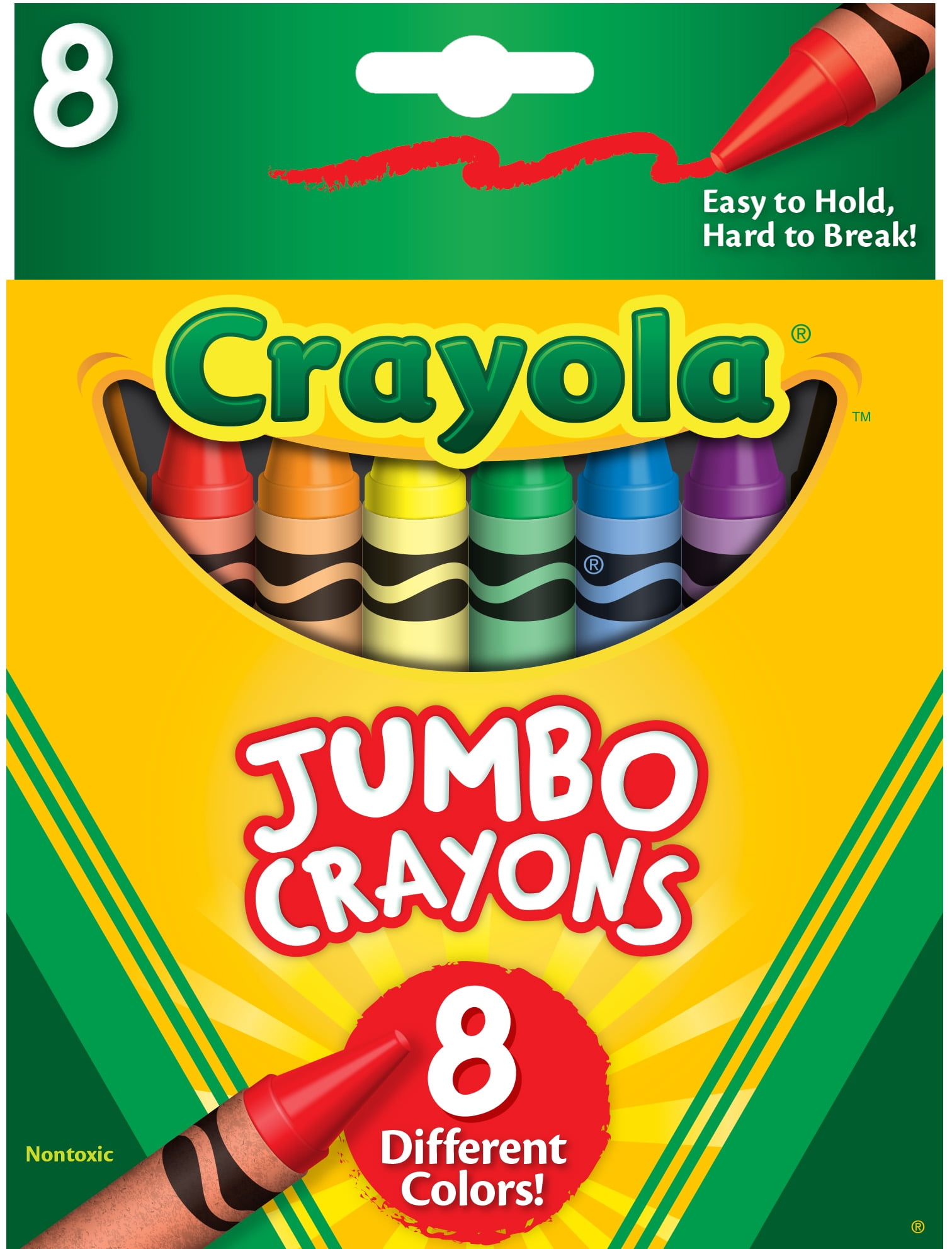 Crayola Jumbo Crayons, 8 Count, Toddler Easter Basket Stuffers
