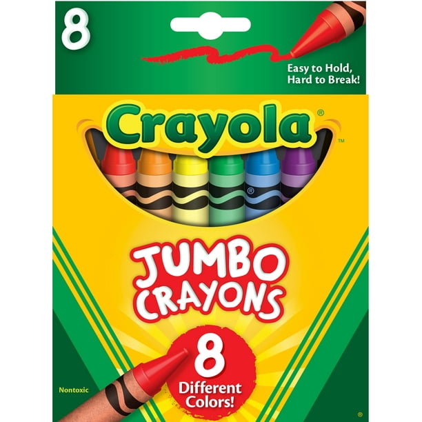 Crayola Jumbo Crayon Set, 8 Ct, Kindergarten School Supplies, Toddler Crayons, Gifts for