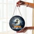 thumbnail image 2 of Happy Halloween Cairn Terrier Witch Pumpkins Bats Stained Glass Suncatcher Cairns Dog Lover Window Hanging Sign Decor - 13012, 2 of 5