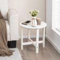 thumbnail image 3 of ZYPPPA Round Outdoor Side Table, 18 Inch Weather Resistant HDPE Adirondack Table, Outdoor Indoor Chairside End Tables, Patio Side Table for Lawn Garden Balcony Backyard, Easy Assembly (2, White), 3 of 18