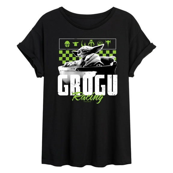 Star Wars - The Mandalorian Grogu Racing Jersey  - Womens Oversized Graphic T-Shirt