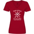 thumbnail image 3 of Inktastic Ocean is Calling Cute Nautical Octopus Women's V-Neck T-Shirt, 3 of 5