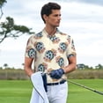 thumbnail image 2 of Kdxio 70s Disco Ball Print Men's Short Sleeve Polo Shirt,Midweight Men's Shirt, 2 of 5