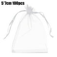 thumbnail image 1 of Lefu 100Pcs White Organza Gift Bags Wedding Party Favour Jewellery Candy Pouches, 1 of 9