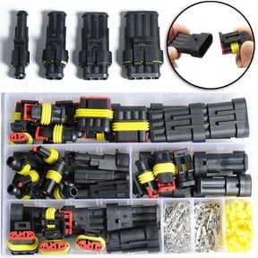 352pcs 26Sets Automotive Electrical Connectors, 1 2 3 4 Pin Car Waterproof Electrical Connector Terminals, Wire Connector Plug Kit Male and Female 22-16 AWG
