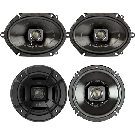 2 x Polk DB572 5x7" 225W 2-Way Car Boat Coaxial Stereo Marine Audio Speakers, 2 x Polk Audio DB652 6.5" 300W 2 Way Car Marine ATV Stereo Coaxial Speakers + Keychain