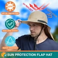 thumbnail image 3 of SUN CUBE Sun Hat for Men, Wide Brim Fishing Hat Neck Flap Cover Men Women, Hiking Safari, UV Sun Protection Summer Gardening Beach Camping UPF 50+, Tan, 3 of 8