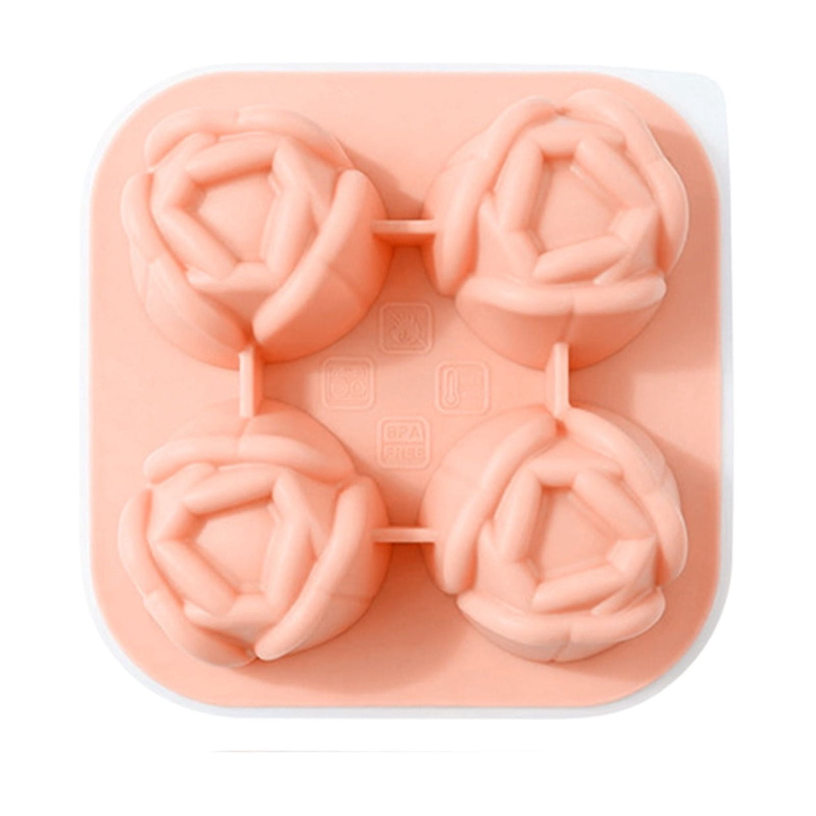 Werulen Flower Shape Silicone Ice Mold Flexible Reusable Easy Release Clean,Household Kitchen Freezer Drink Beverage Making,Ice Tray Mold,Ice Making Box,Kitchen Freezer Accessory