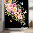 thumbnail image 2 of Joocen Polyester Shower Curtain Floral And Butterfly Design For Home Bathroom Bath Tub Decoration 72x72 inch, 2 of 5