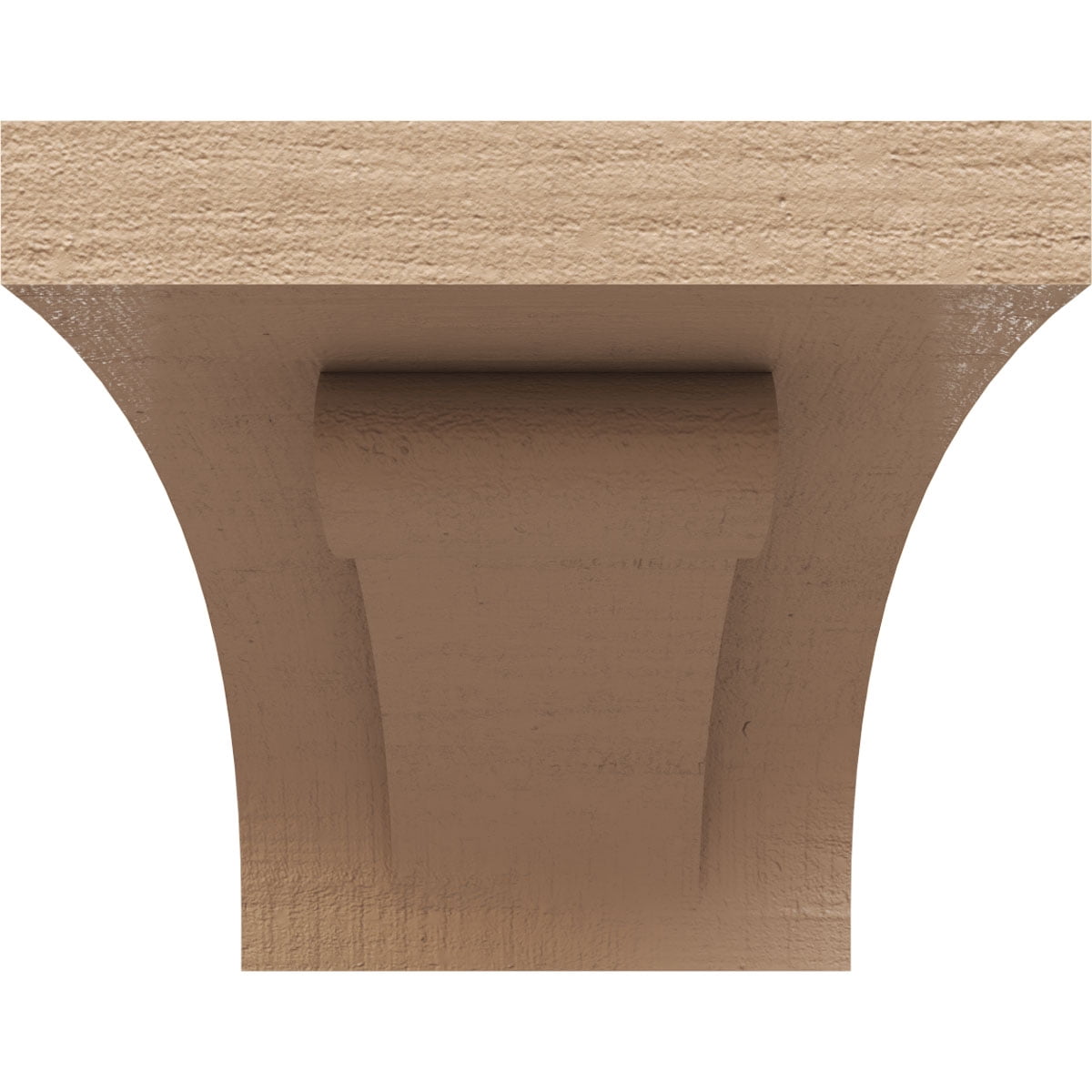 4"W x 8"D x 4"H Wide Viola Rough Cedar Woodgrain TimberThane Corbel, Primed Tan