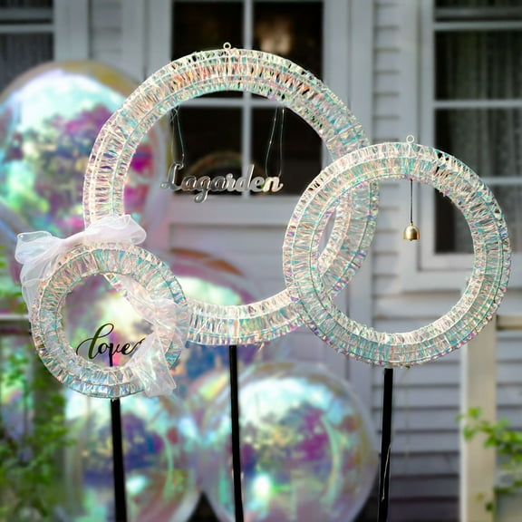 Yescom 3 Piece Pre Lit LED Lighted Christmas Wreath Decoration with Stand for Indoor/Outdoor Festive Decor Home Front Door Yard Display