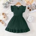 thumbnail image 4 of Gubotare Little Girls Dresses Girls Dress - Lightweight Ruffle Sleeve Sundress-Casual Summer Dress for Girls Size 3-4T (Dark Green,3-4 Years), 4 of 4