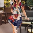 thumbnail image 3 of Goofa Paisley2 Pattern Women Summer Short Sleeve Midi Dress with Pockets Casual Aline Flowy Tshirt Dress Vocation Beach Sundress, 3 of 6