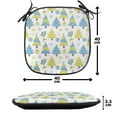thumbnail image 4 of Christmas Chair Seating Cushion Set of 12, Trees and Presents with Ornaments, Seat Pads for Office with Anti-slip Backing, 16"x16", Sky Blue Yellow Green, by Ambesonne, 4 of 7
