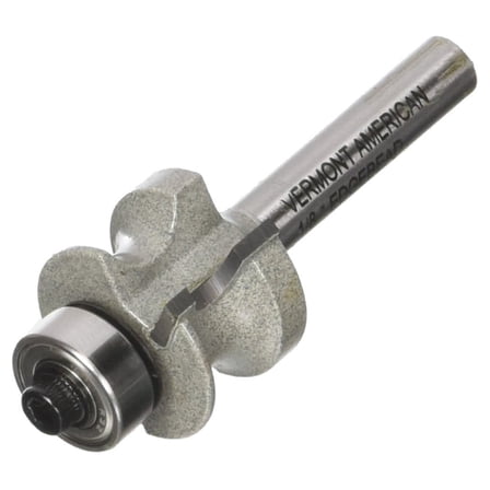 Vermont American Carbide Tipped Edgebead Router Bit - 1/8 In, 1/4 In Shank, 1/2 In Bearing