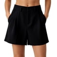 thumbnail image 2 of Sheghy Cotton Shorts for Women Casual Women High Waist Solid Blazer Suit Shorts with Functional Pockets Black XXS, 2 of 5