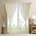 thumbnail image 3 of Beige and Greyish White Curtains Gradient Ombre 30%-50% Blackout Curtains, Wave Lines Dots Curtains & Drapes Aesthetic Geometry Bedroom Curtains Modern Abstract Window Treatments Room Decor, 3 of 5