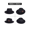 thumbnail image 5 of Deago Classic Fedora Hats for Men & Women Wide Brim Felt Hat Panama Dress Fedora Hat (Black-3), 5 of 9