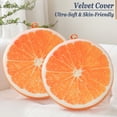 thumbnail image 2 of Velvet Round Decorative Pillow for Couch (Orange), 2 of 7