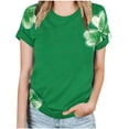 thumbnail image 1 of KIHOUT Nouveaux Arrivlas T-Shirts pour Femmes Fête de la Saint-Patrick, Mode Grande Taille Col Rond Manches Courtes T-Shirt Imprimé Vert, Taille P-5TG, 1 of 5