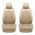 thumbnail image 2 of Front Seat Covers Fit for Nissan Versa 2006-2026, Premium Faux Leather Waterproof Breathable Anti‑Slip Seat Protectors, Beige, 2 of 7